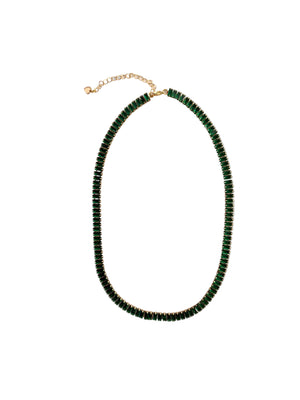 18K Gold Filled Baguette Tennis Necklace  by DUNIA