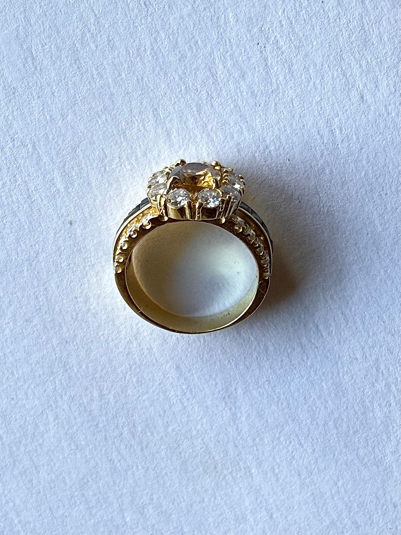 Vintage Cocktail Ring with Diamonds & Sapphires