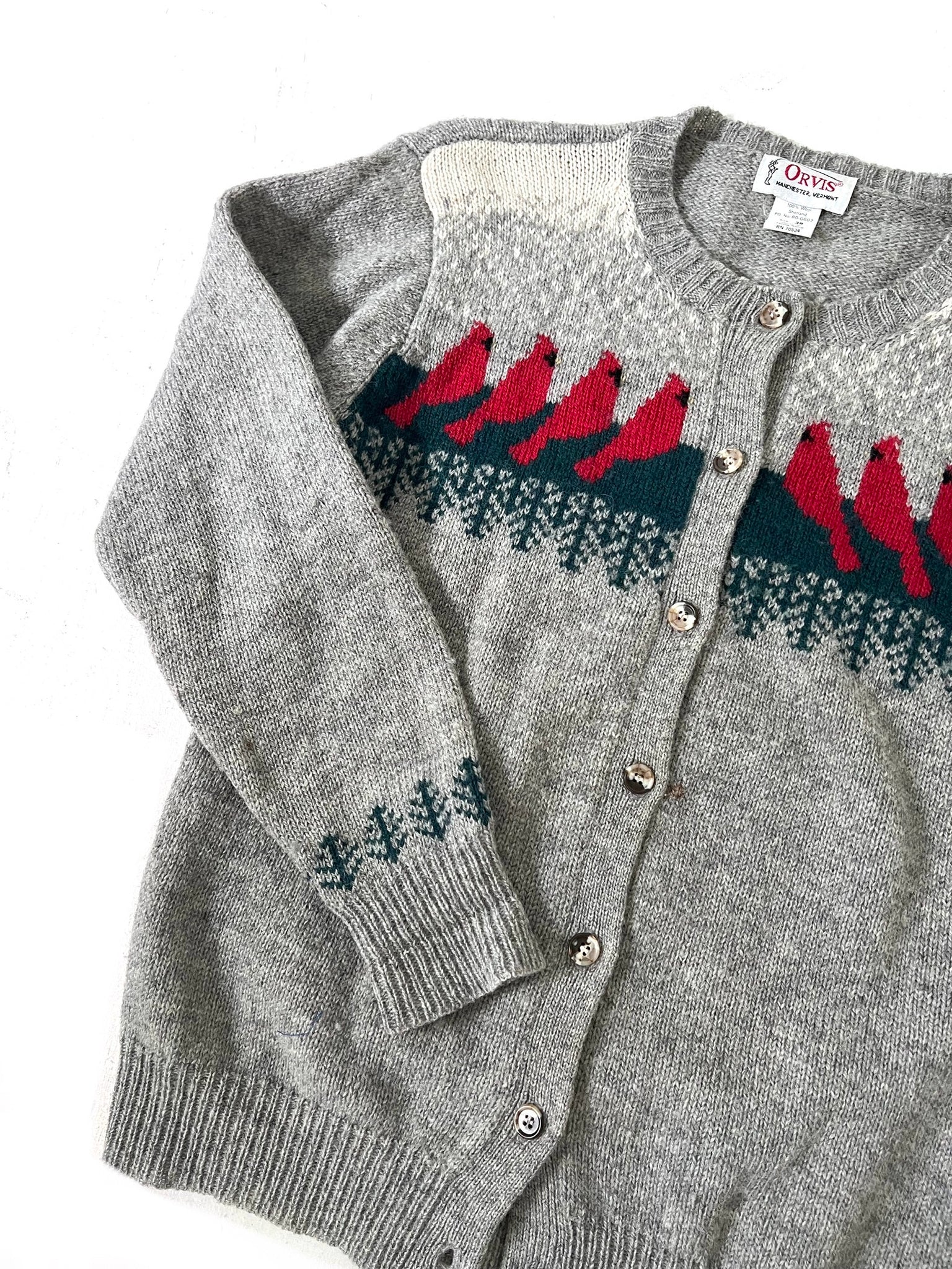 Red Cardinal Wool Cardigan