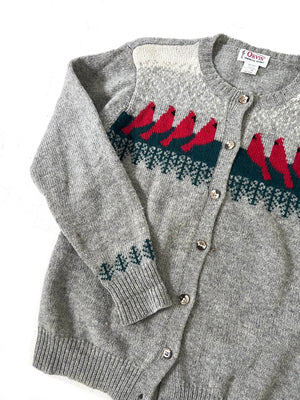 Red Cardinal Wool Cardigan