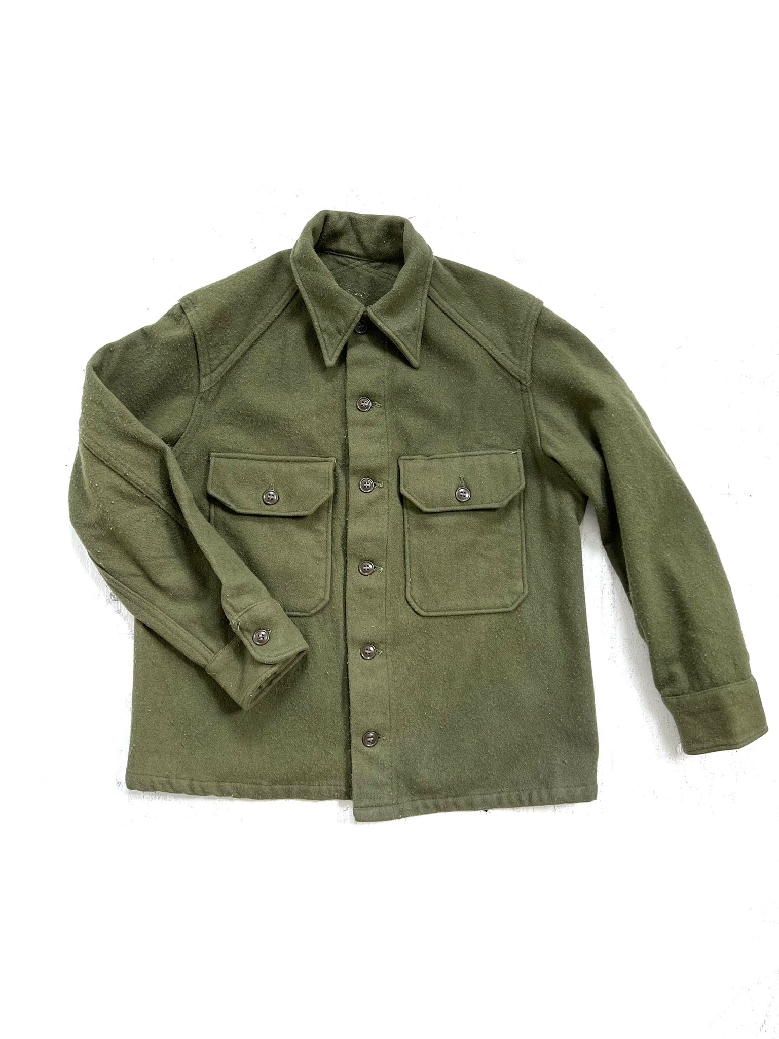 Military Issue Green Wool Shirt