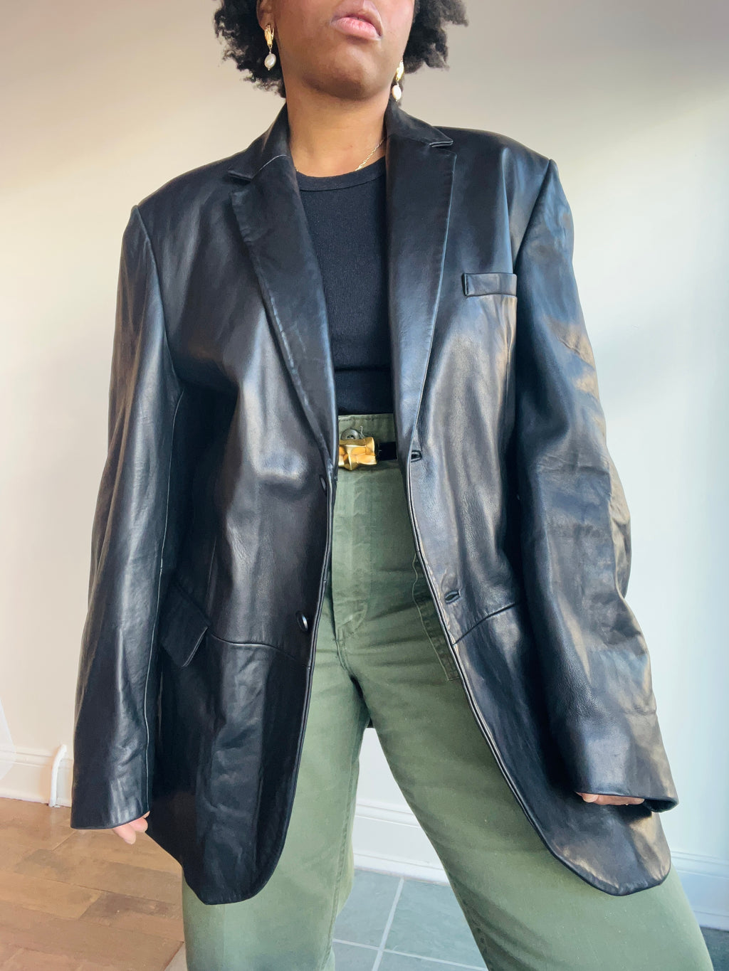Black Leather Blazer