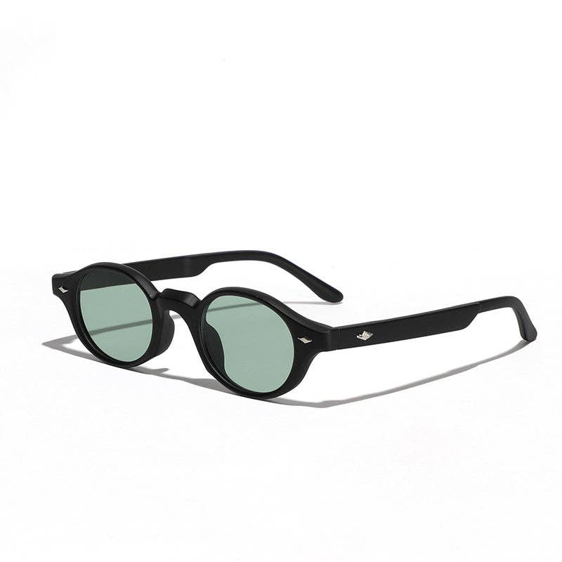 Spike Round Frame Sunglasses - Black