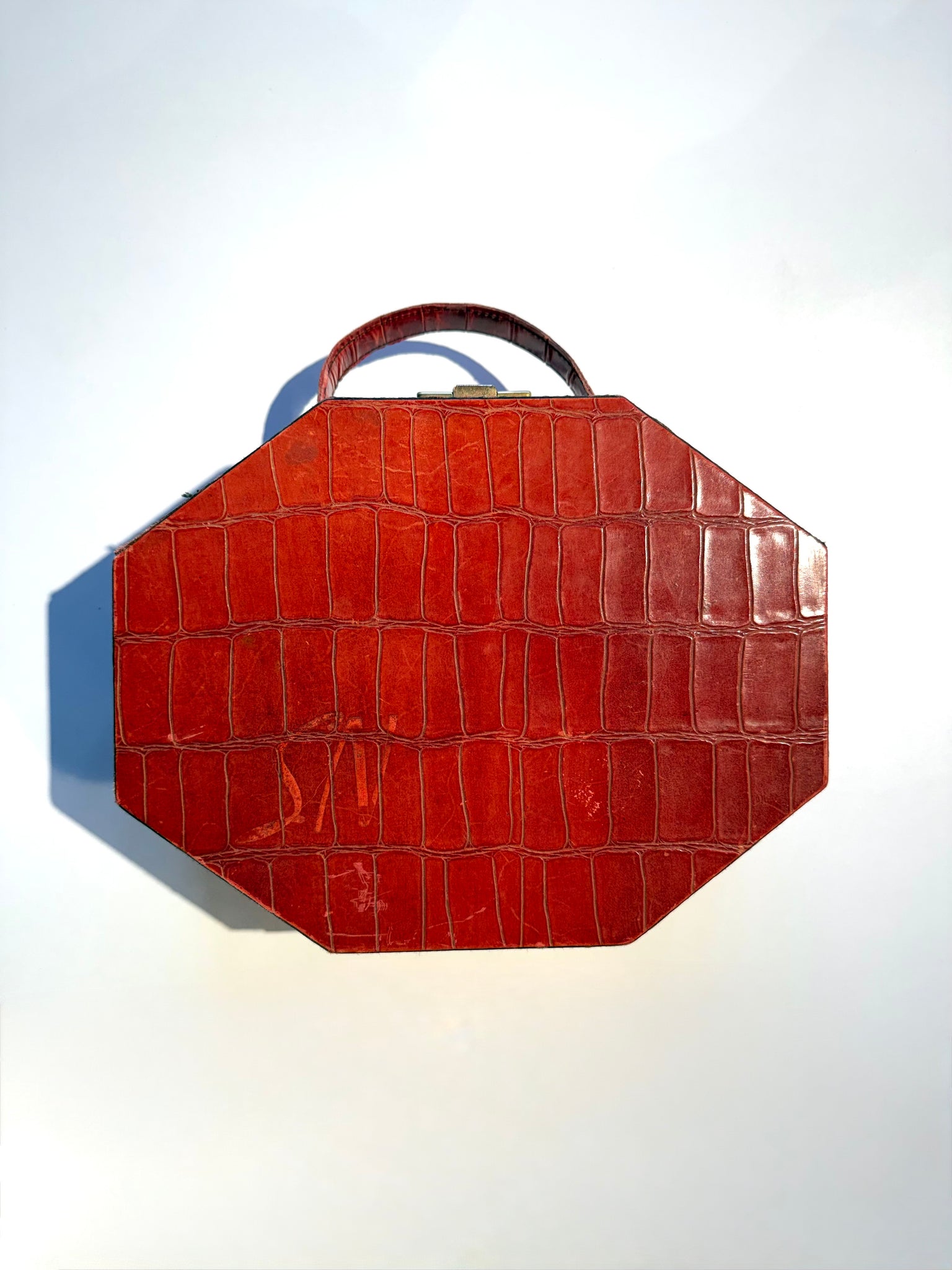 Red Croc Box Purse