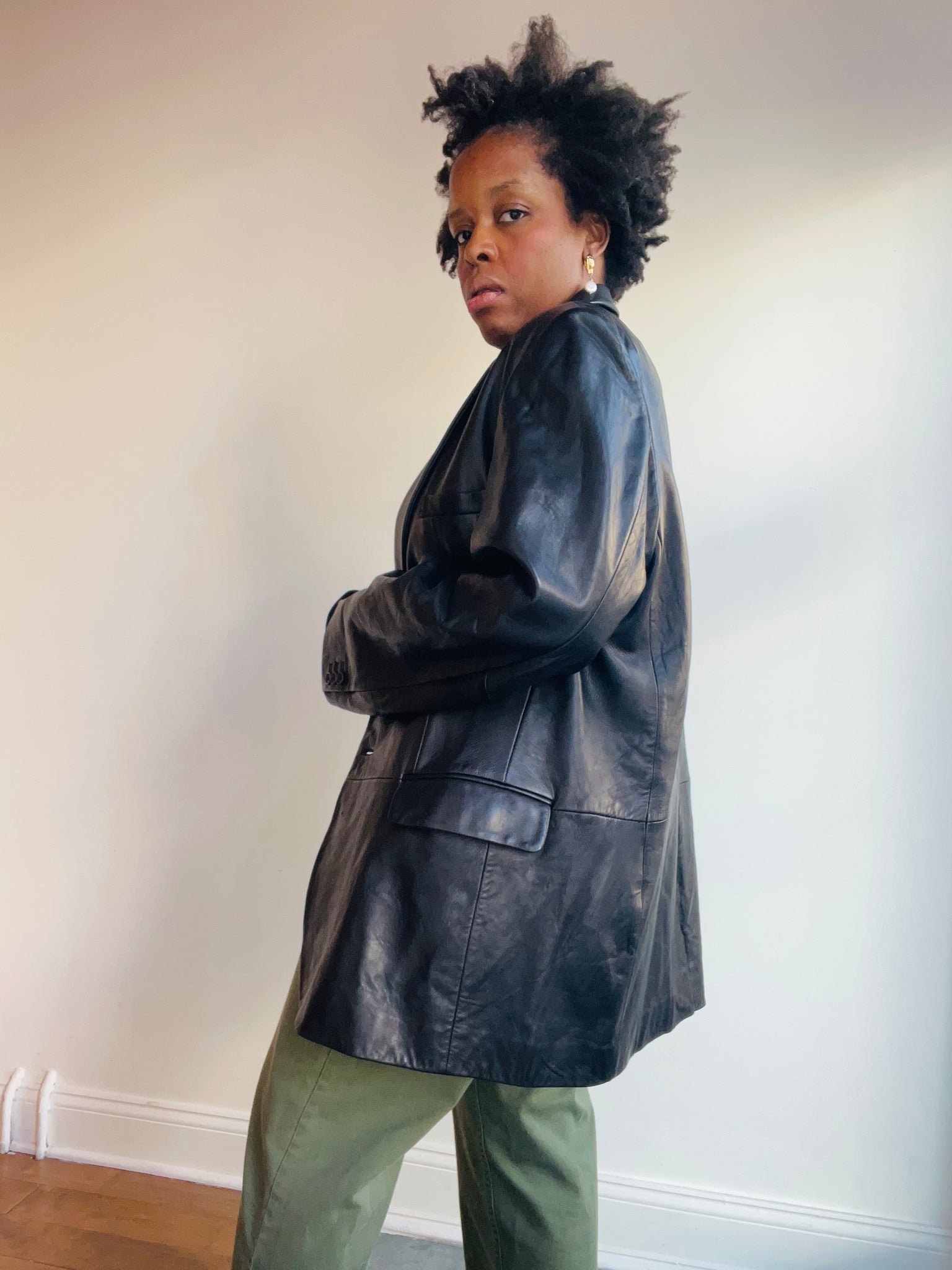 Black Leather Blazer