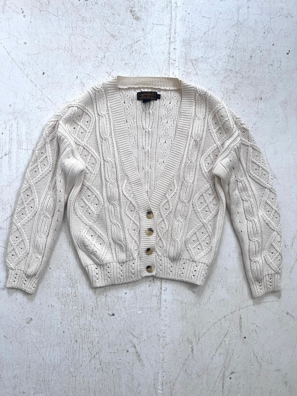 Cream Cotton Cardigan by Eddie Bauer