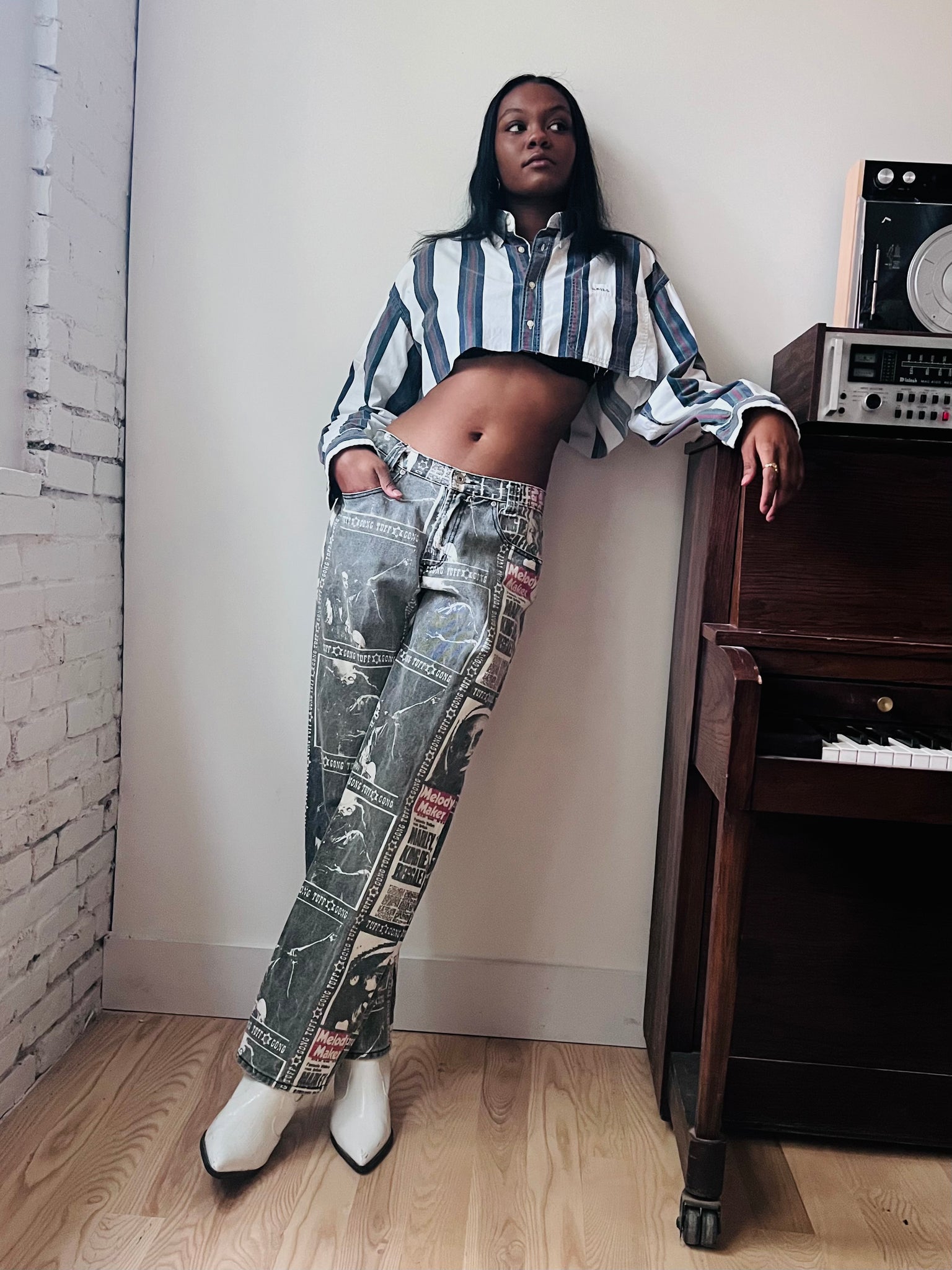 Vintage Bob Marley Printed Denim