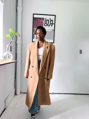 Camel Wool Coat by Perry Ellis