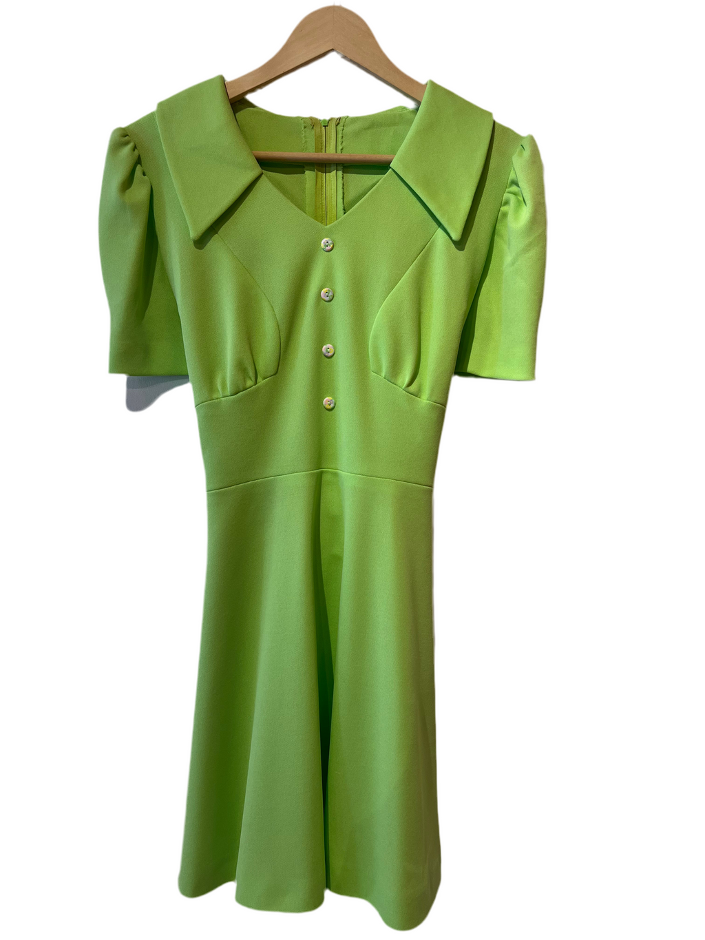 Lime Green Mini Dress - Hello Banana Vintage