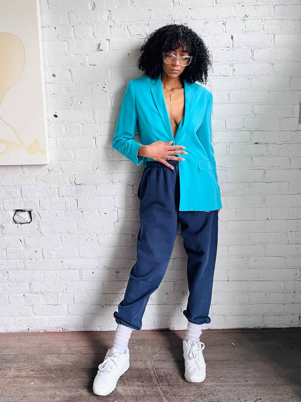 Après L’amour Embroidered Navy Sweats