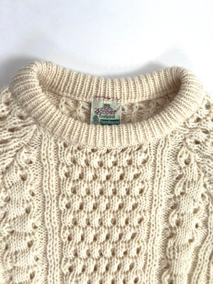Cream Wool Fishermans Sweater - Tall