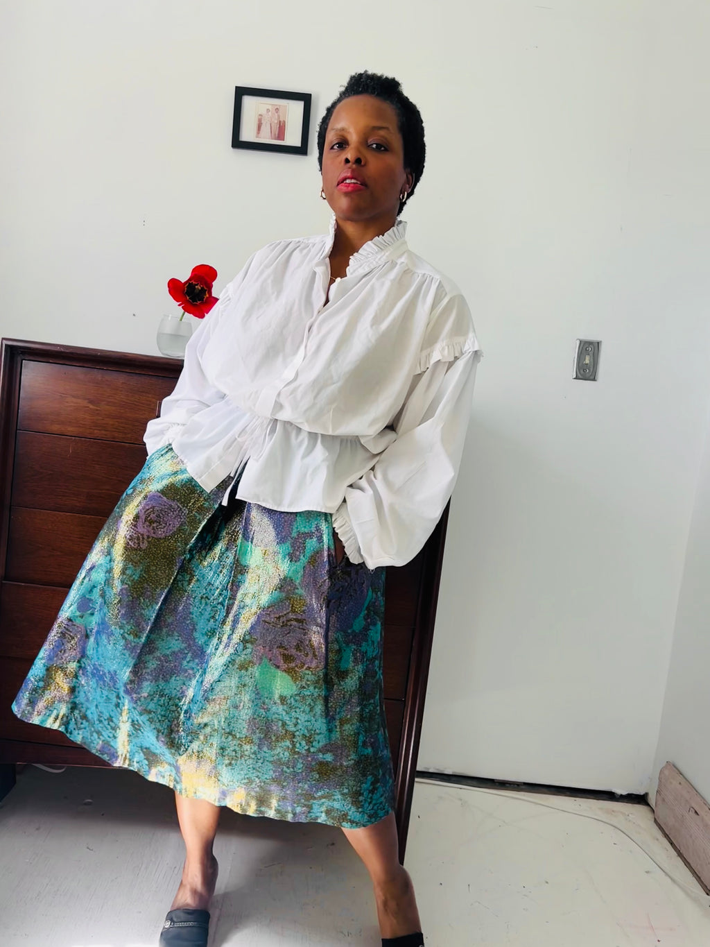 White Ruffled Shirt by Liz Claiborne