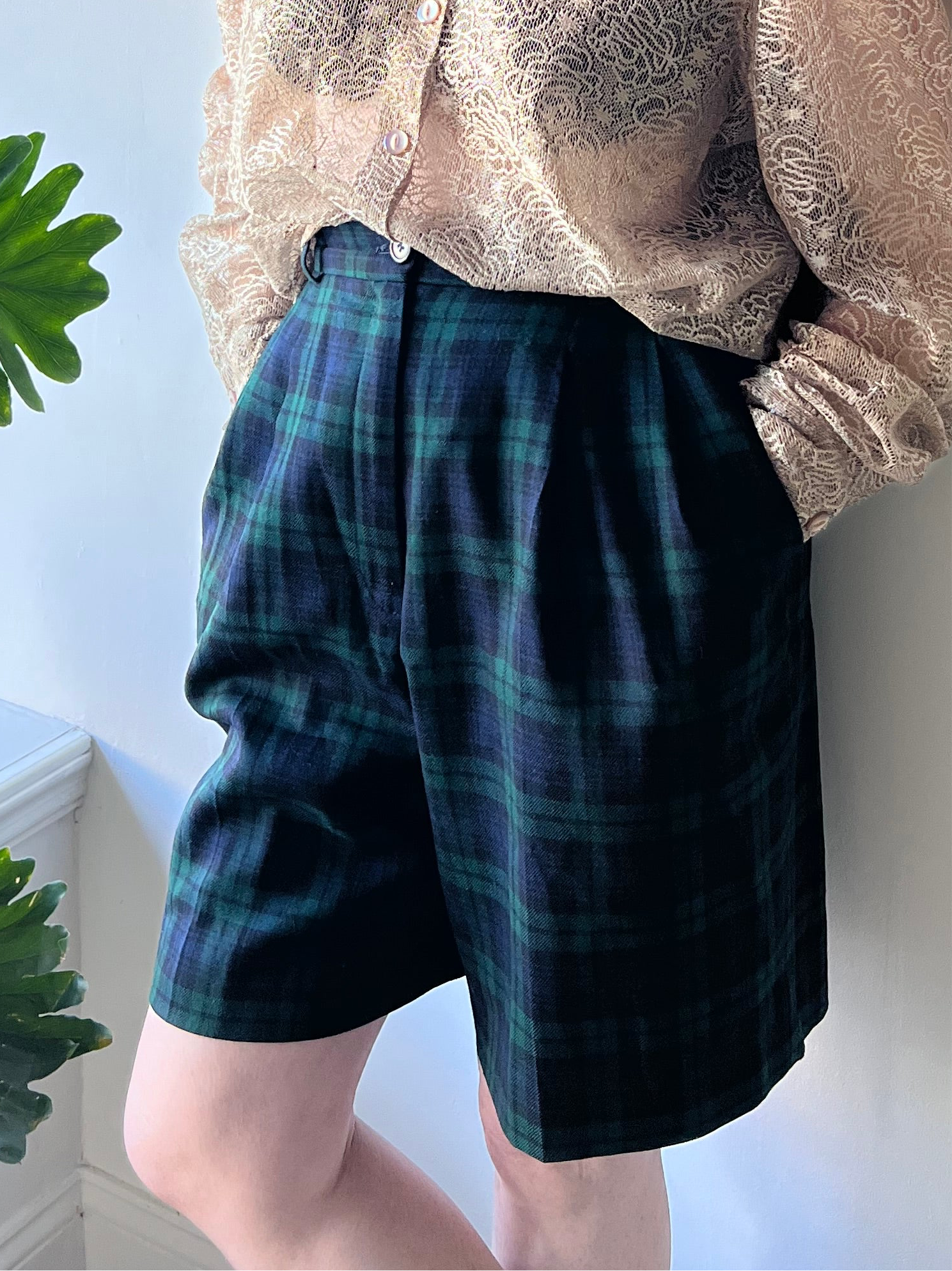 Green Plaid Wool Skirt 4125 Green Plaid Wool Skirt 4125