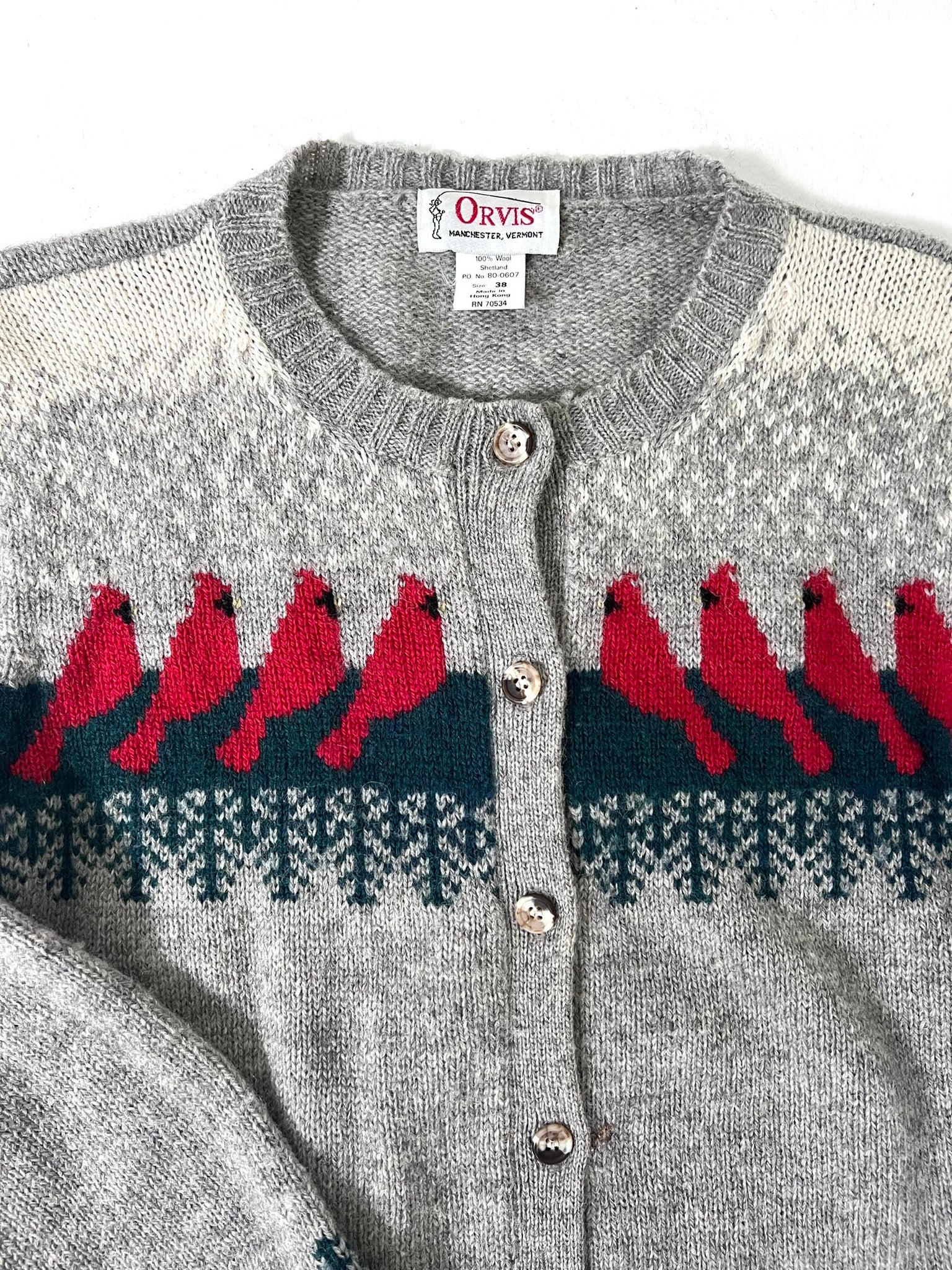 Red Cardinal Wool Cardigan