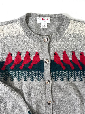 Red Cardinal Wool Cardigan