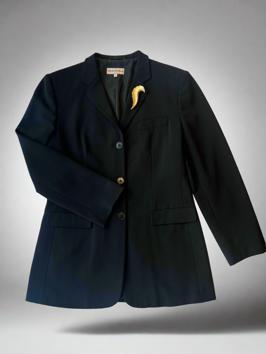 Black Wool Blazer by Emporio Armani
