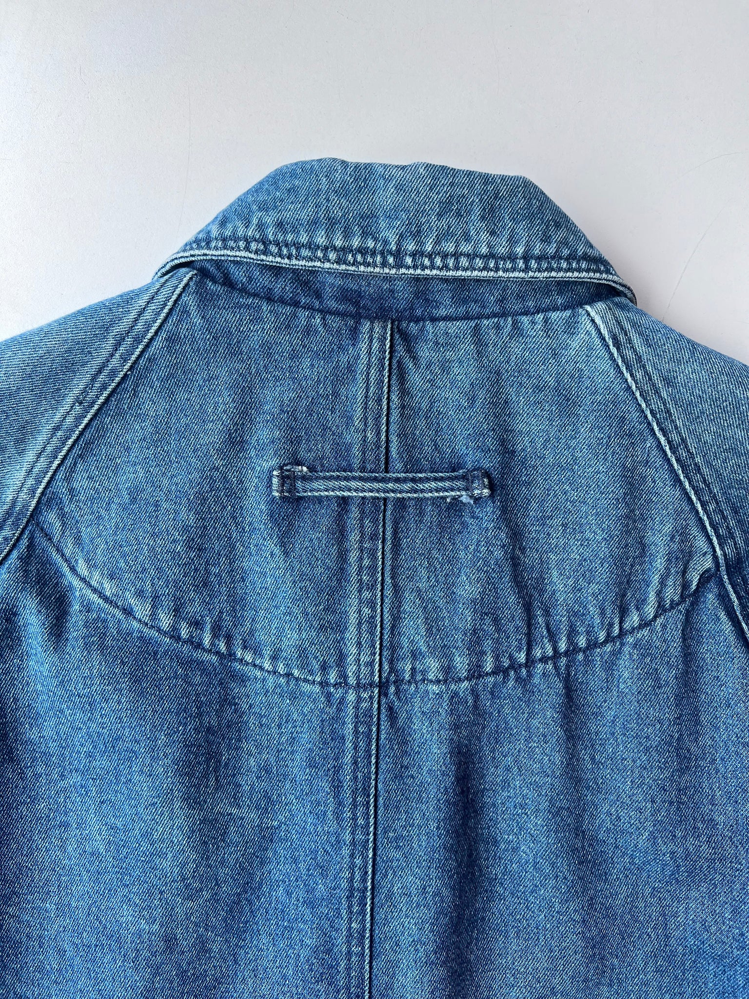 Medium Wash Denim Trench