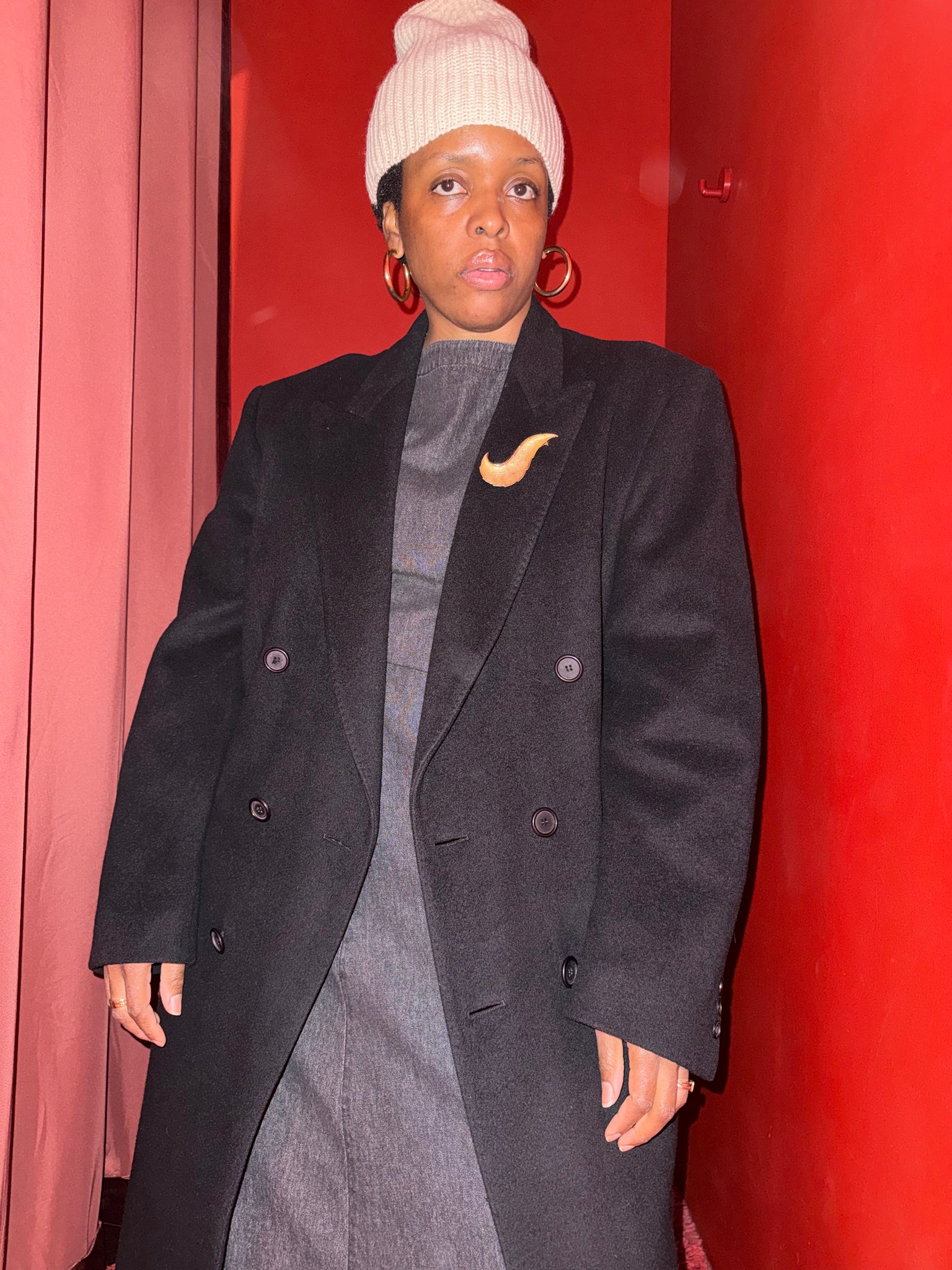 Black Cashmere Coat by Guy Laroche Couture
