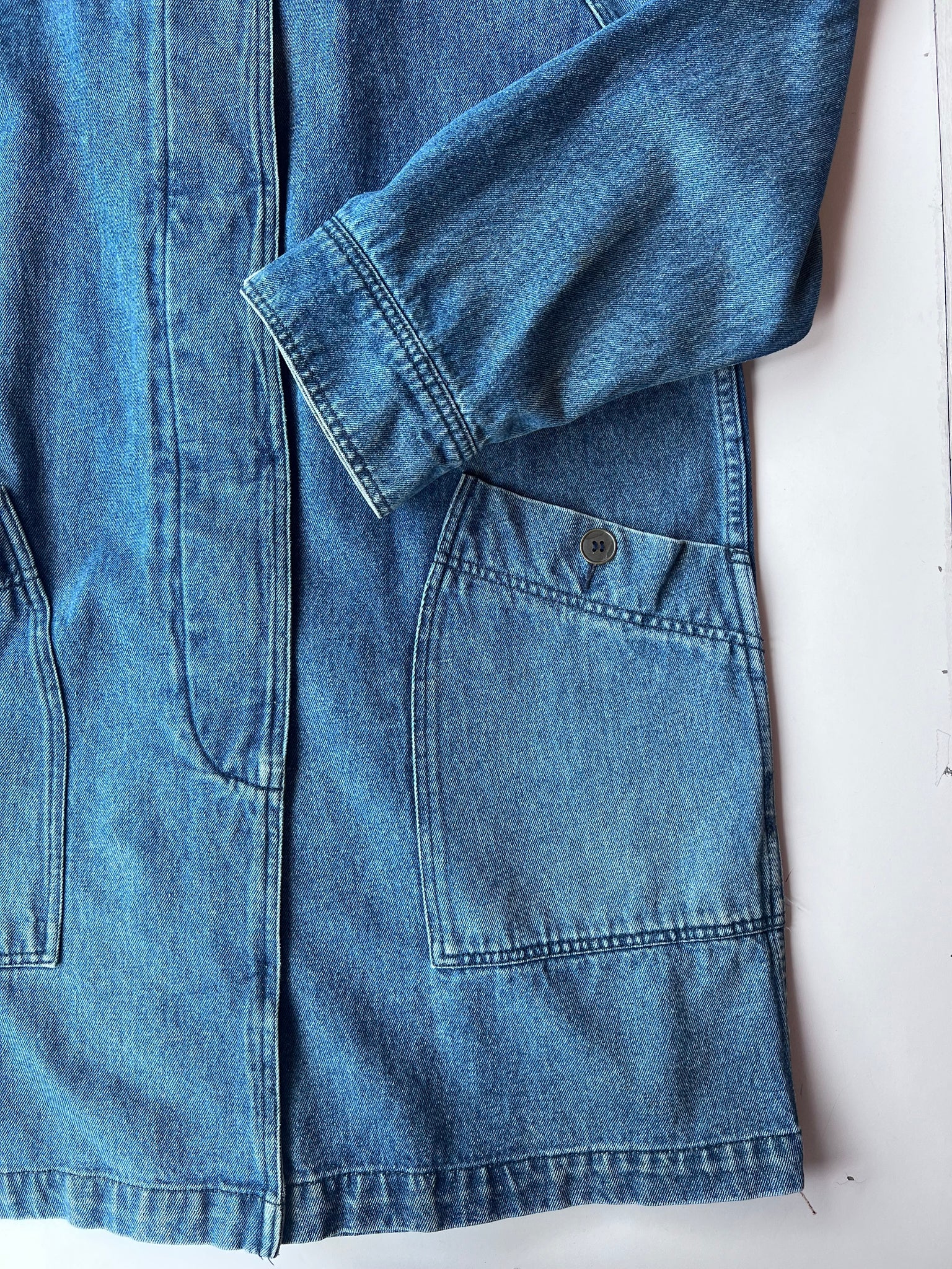 Medium Wash Denim Trench