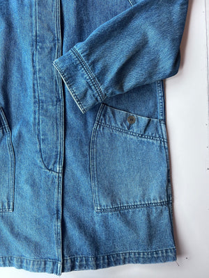 Medium Wash Denim Trench