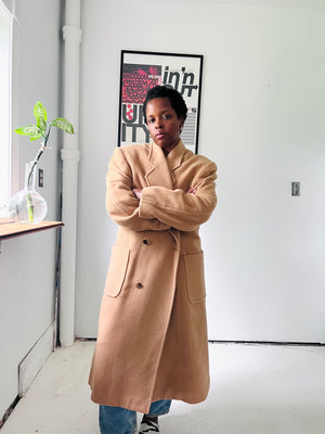 Camel Wool Coat by Perry Ellis