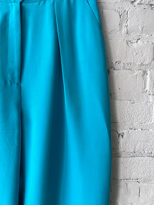 Aqua Blue Silk Suit