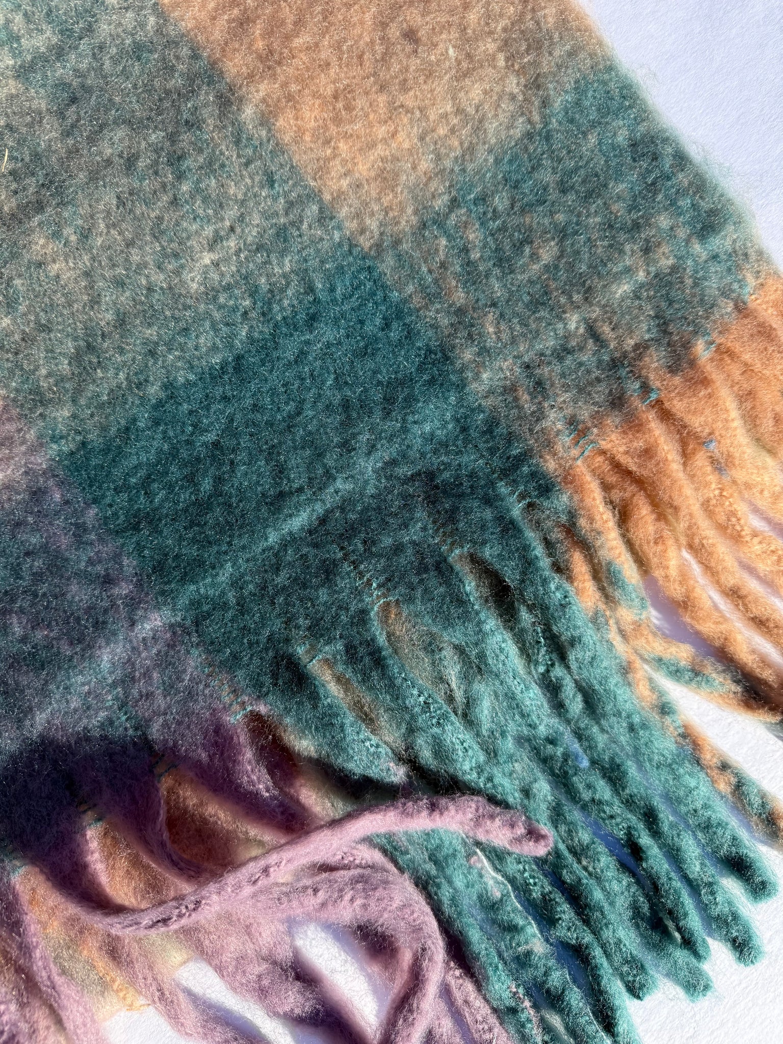Recycled Wool Mohair Scarf - Sage