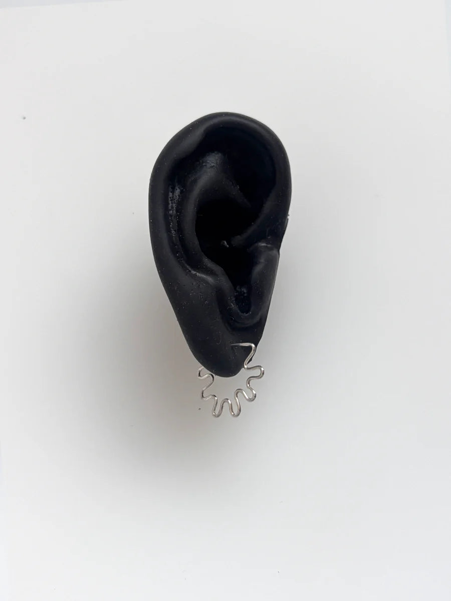 Swerve Earrings in Sterling Silver by OMA