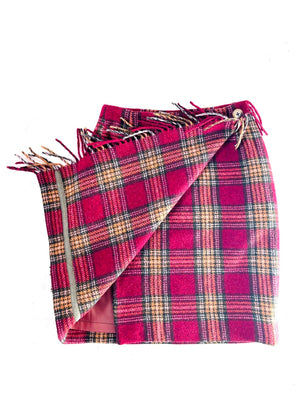 Plaid Alpaca Wool Skirt