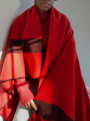 Canadian Red Wool Throw