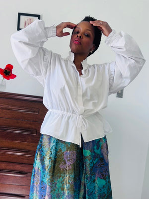 White Ruffled Shirt by Liz Claiborne