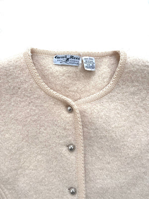 Cream Boiled Wool Cardigan
