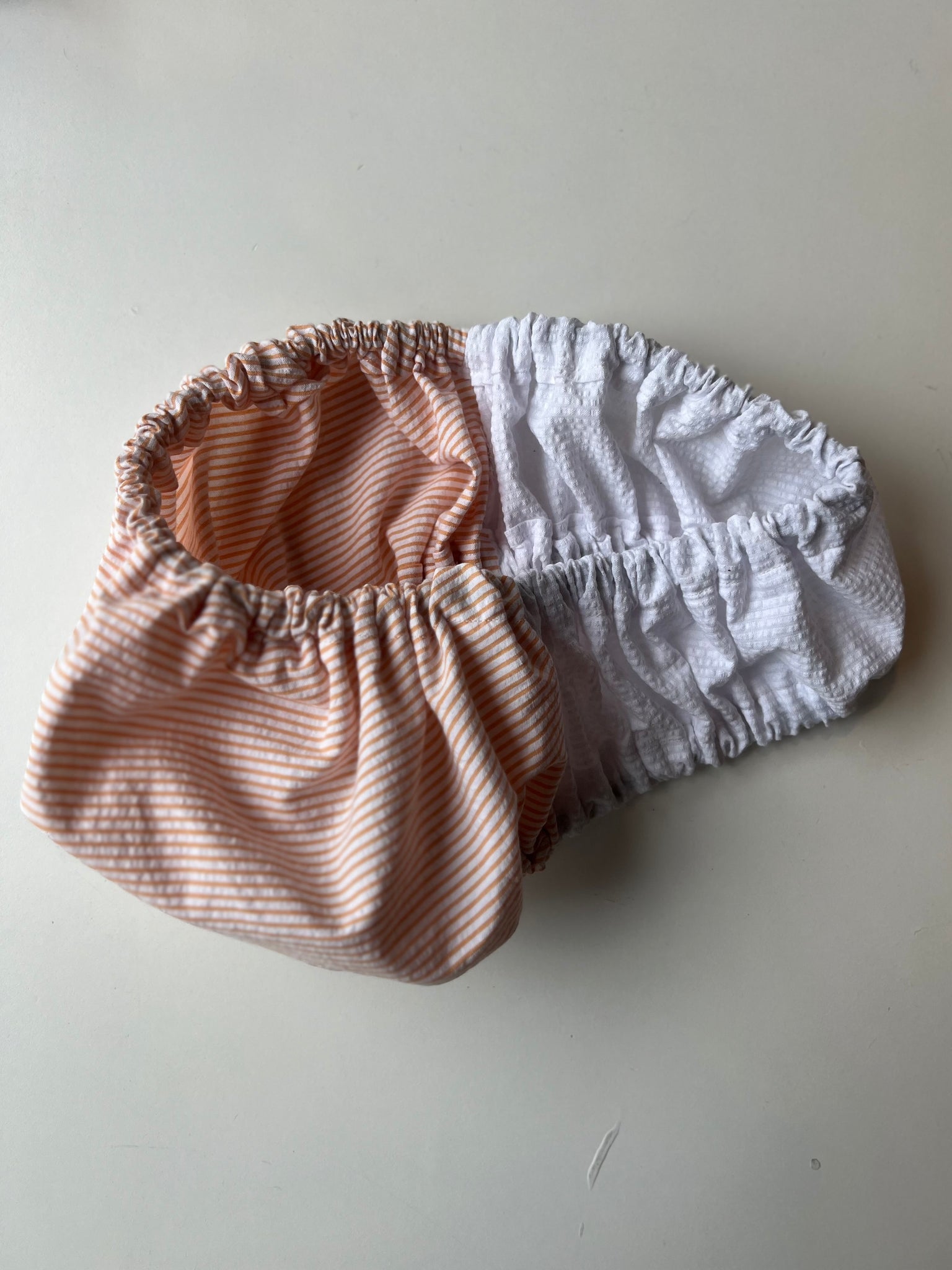 Ruched Tube Top - Tangerine Seersucker