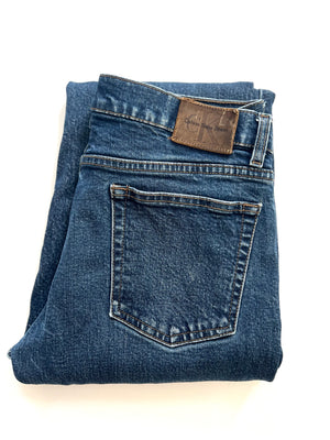 Dark Wash Denim Flares by Calvin Klein