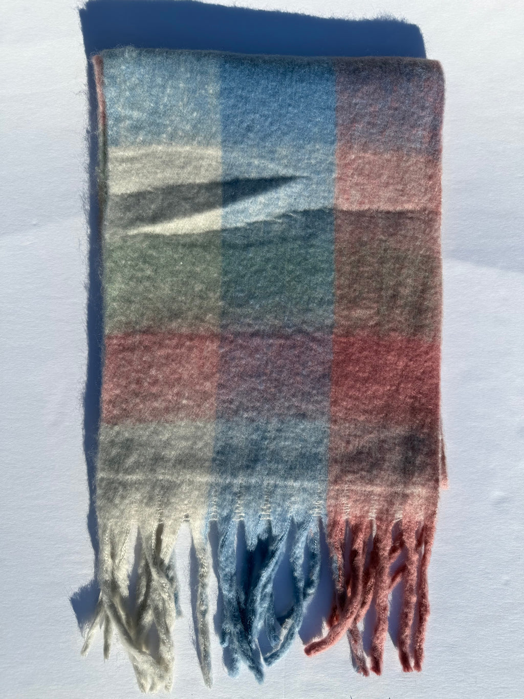 Recycled Wool Mohair Scarf - Sky