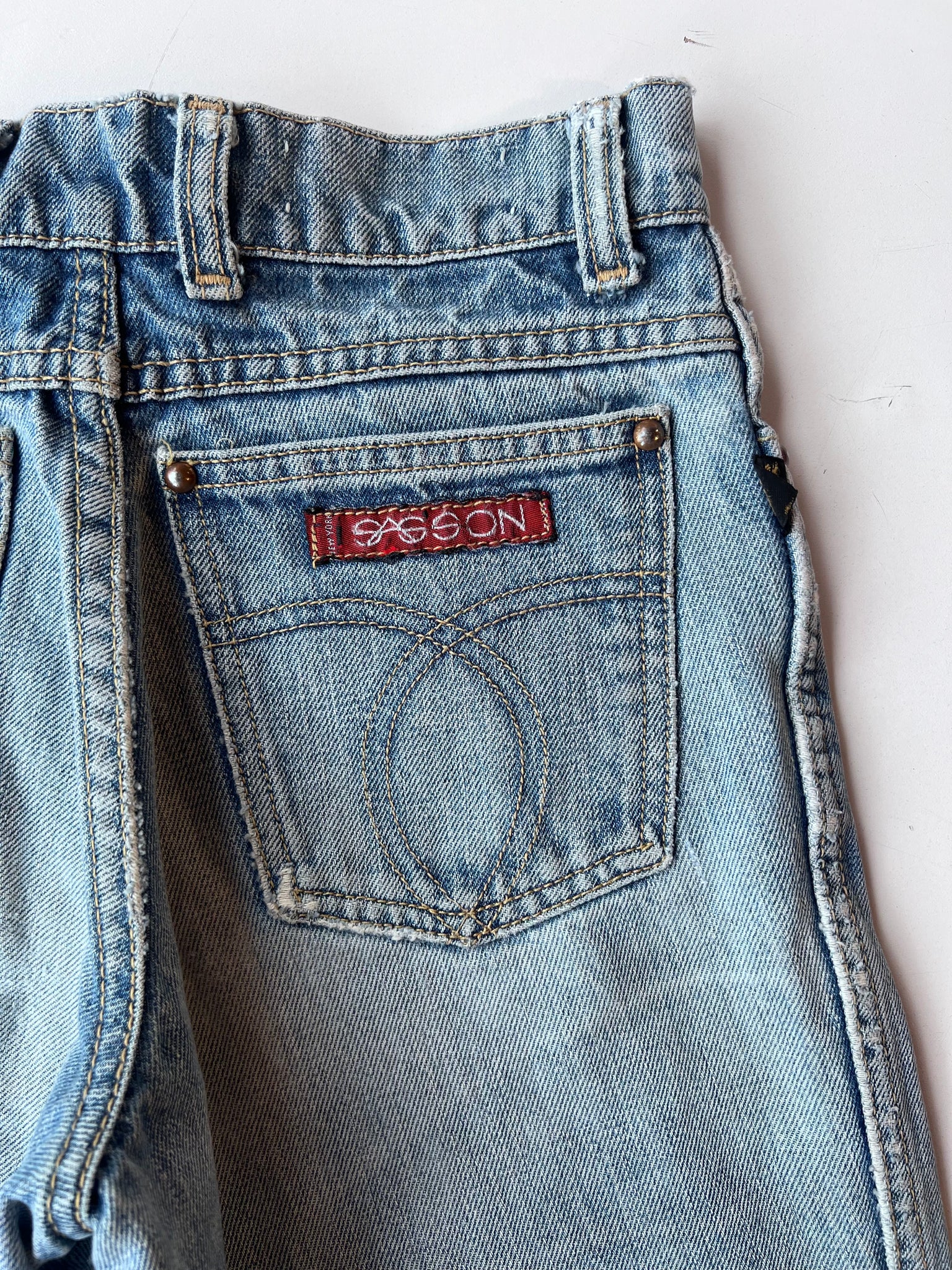 Sasson Light Wash Denim 26”x 26”- 1970s