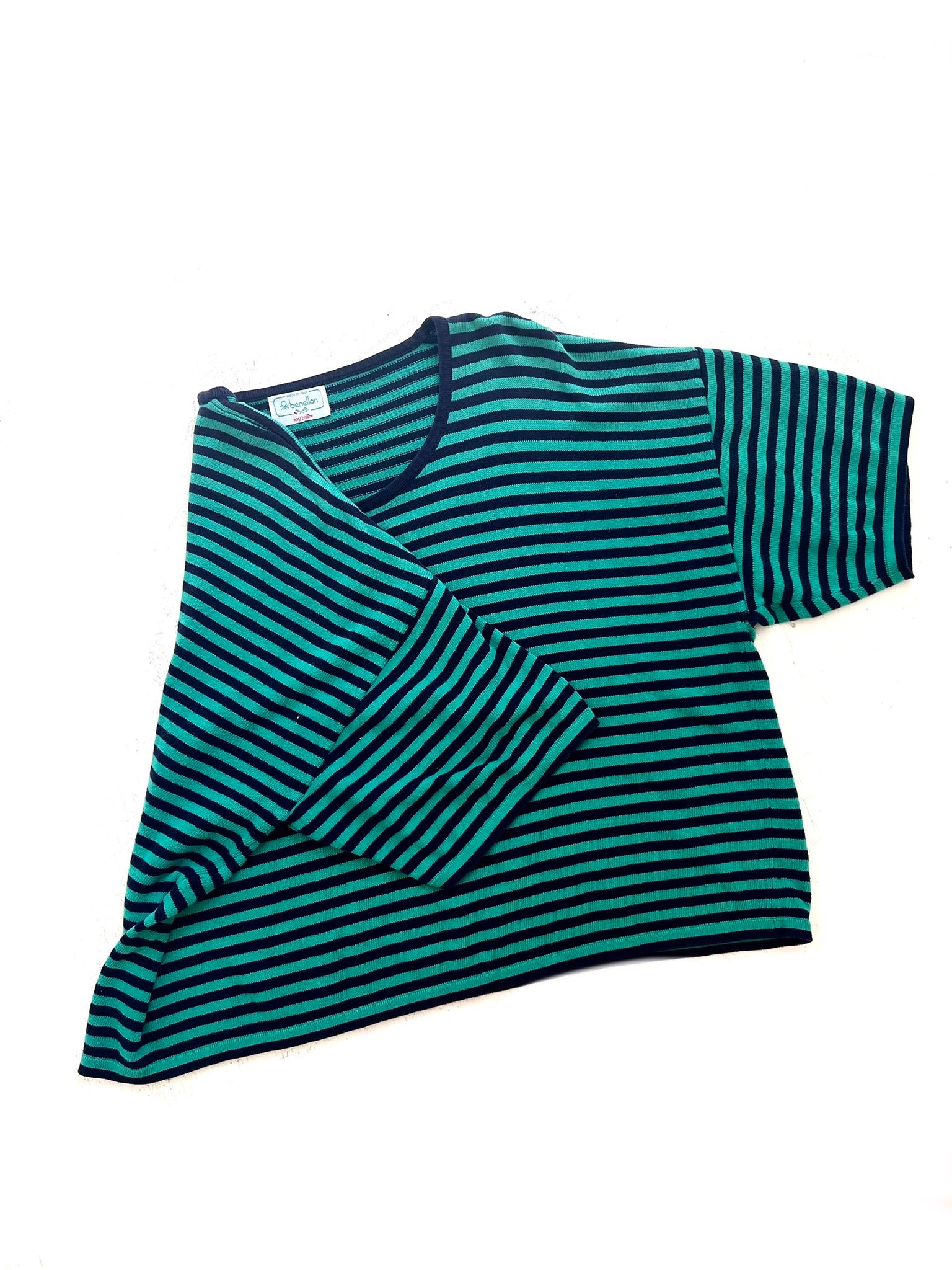 Cotton Striped Sweater T by Benetton