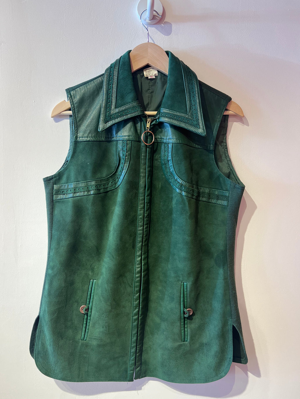 Evergreen Leather & Wool Vest