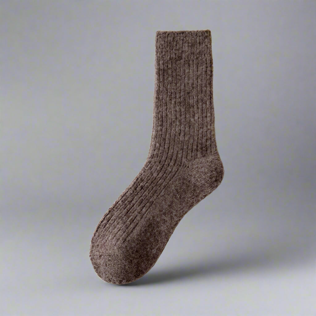 Thickened Wool Blend Socks - Brown