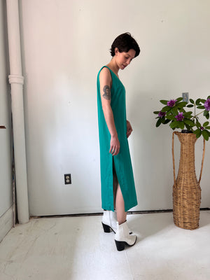 Chain-stitched Emerald Tunic