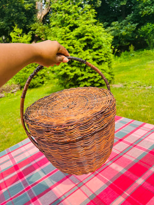 Birkin Wicker Basket with Lid