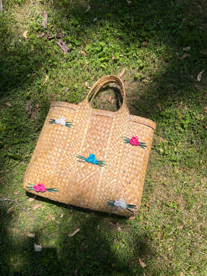 Straw Floret Tote