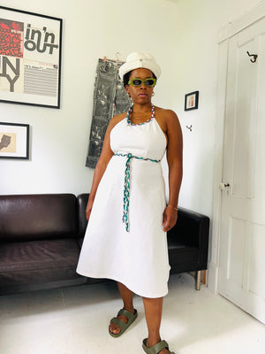 White Denim Wrap Dress