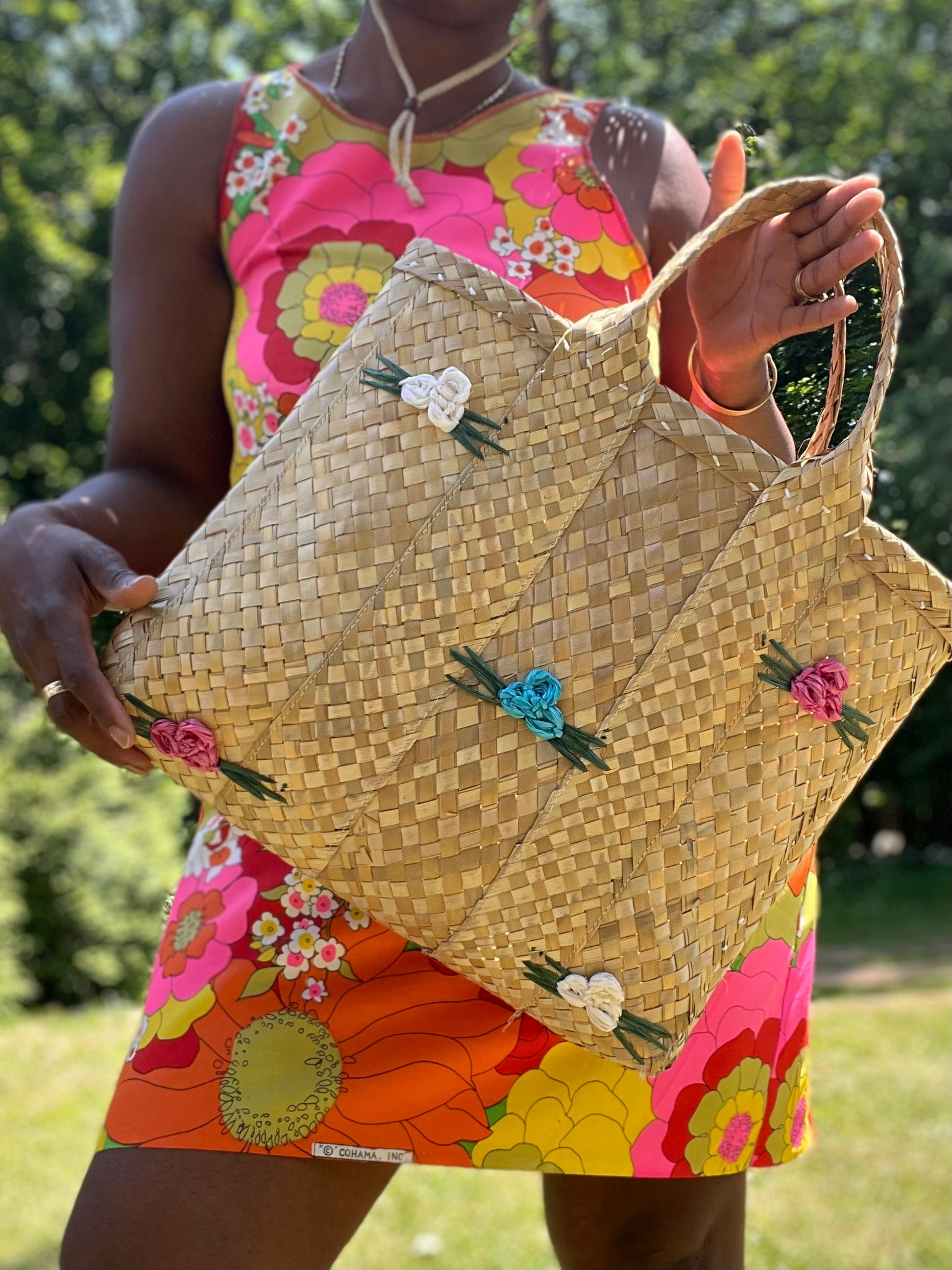 Straw Floret Tote