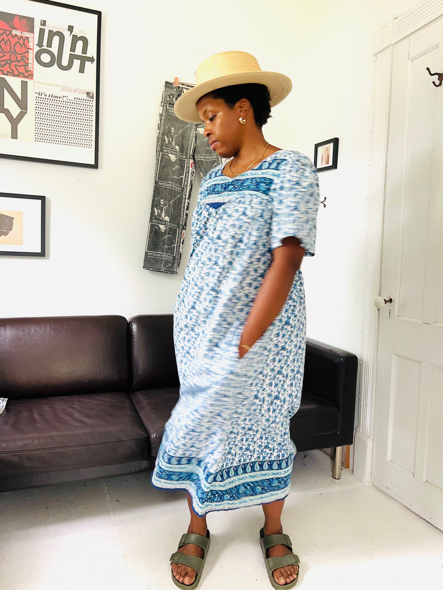 Blue Boho Cotton Dress