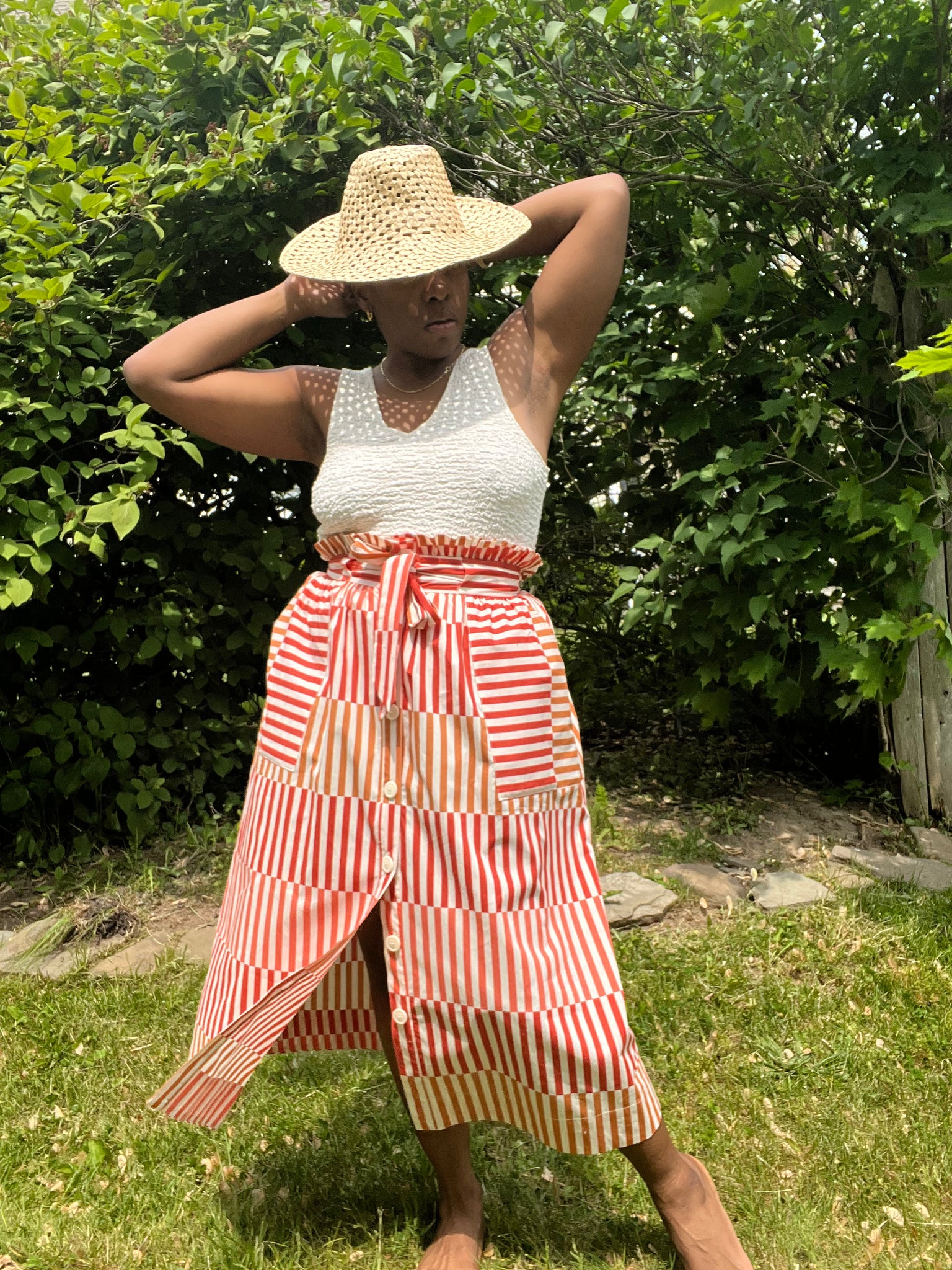 Block Striped Skirt