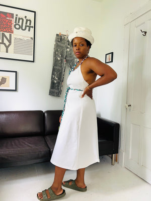 White Denim Wrap Dress