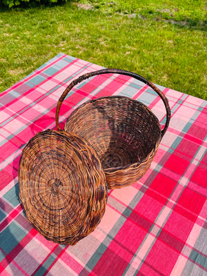 Birkin Wicker Basket with Lid