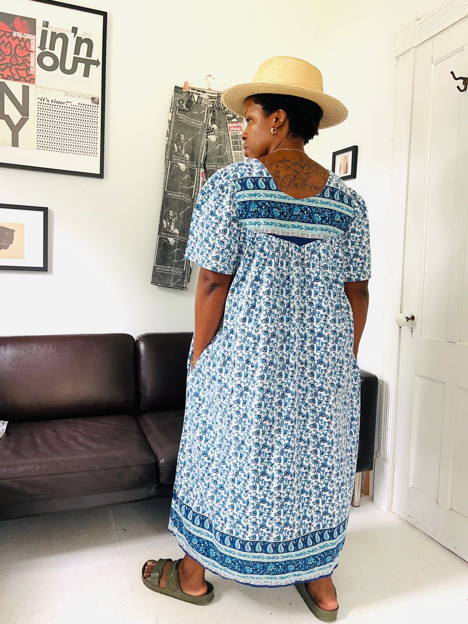 Blue Boho Cotton Dress