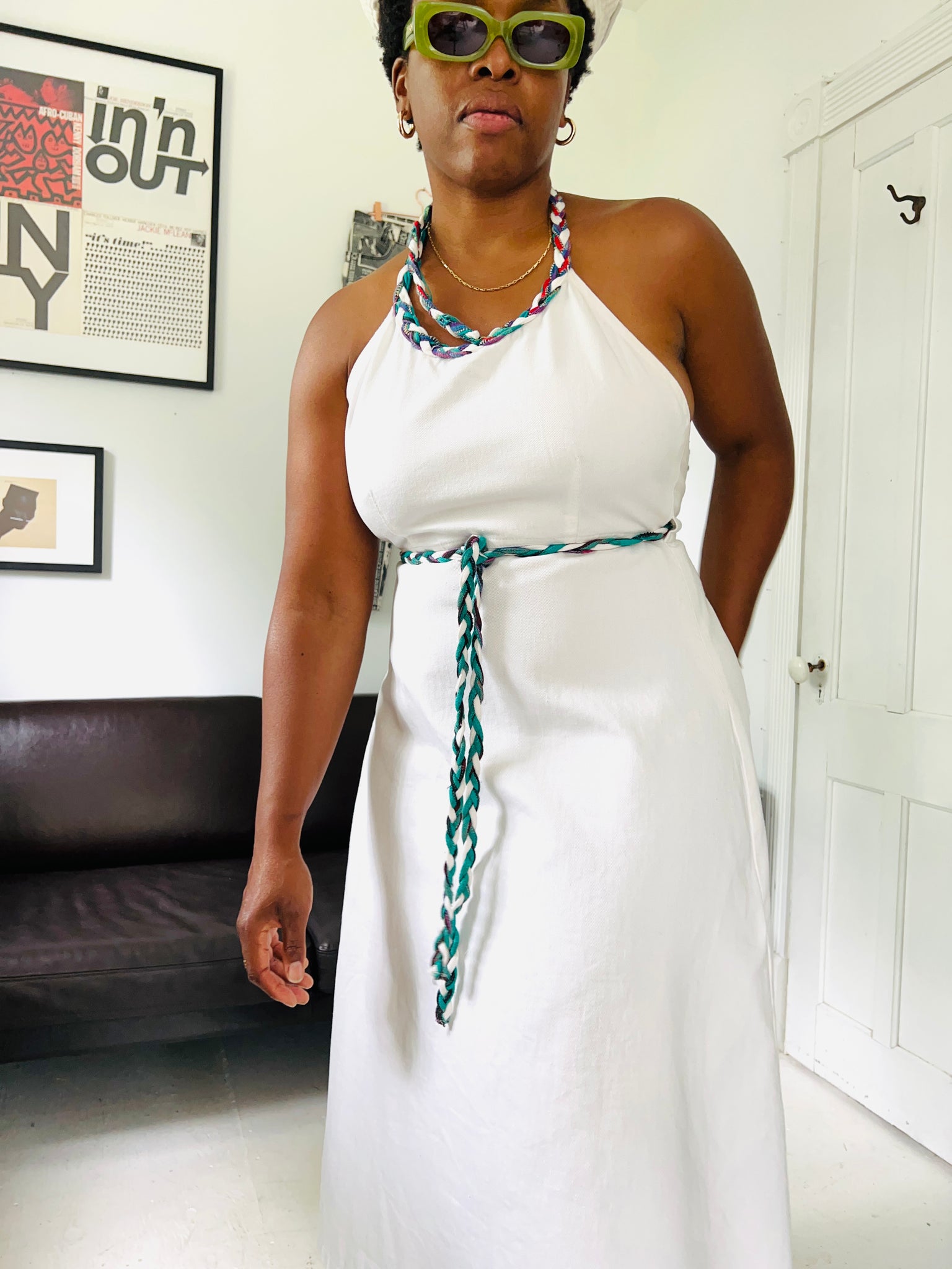 White Denim Wrap Dress